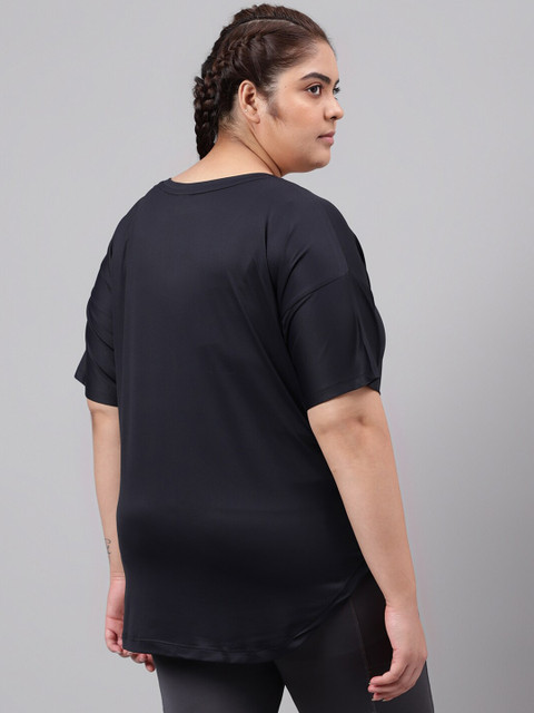 MKH Plus Size Typography Printed Relaxed Fit Dri-FIT T-shirt - Image 5