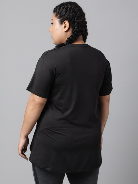 MKH Plus Size Typography Printed Relaxed Fit Dri-FIT Sports T-shirt - Image 5