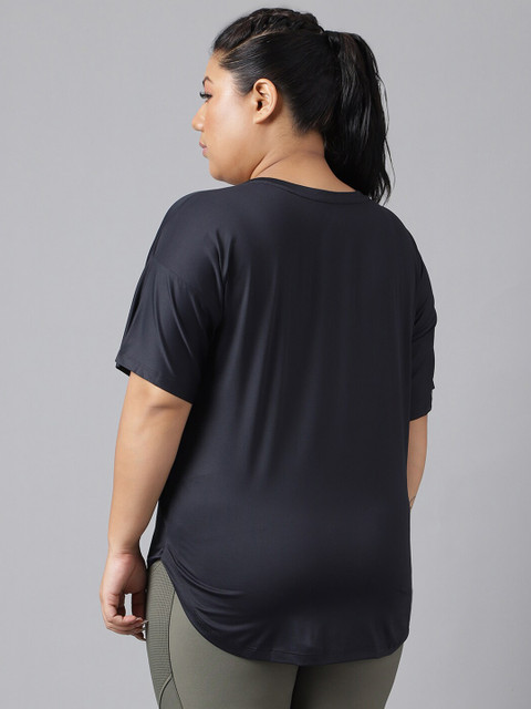 MKH Plus Size Typography Printed Dri-FIT Relaxed Fit Training T-shirt - Image 5