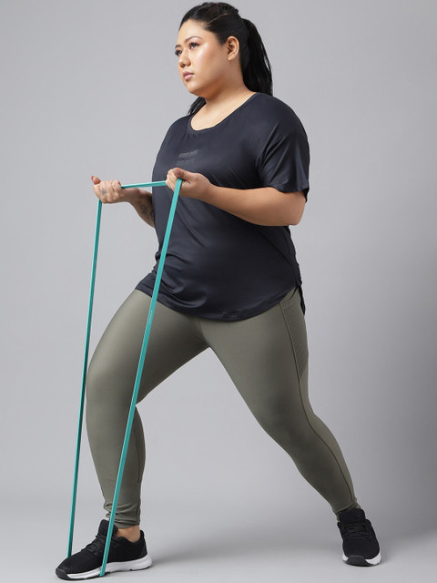 MKH Plus Size Typography Printed Dri-FIT Relaxed Fit Training T-shirt - Image 6