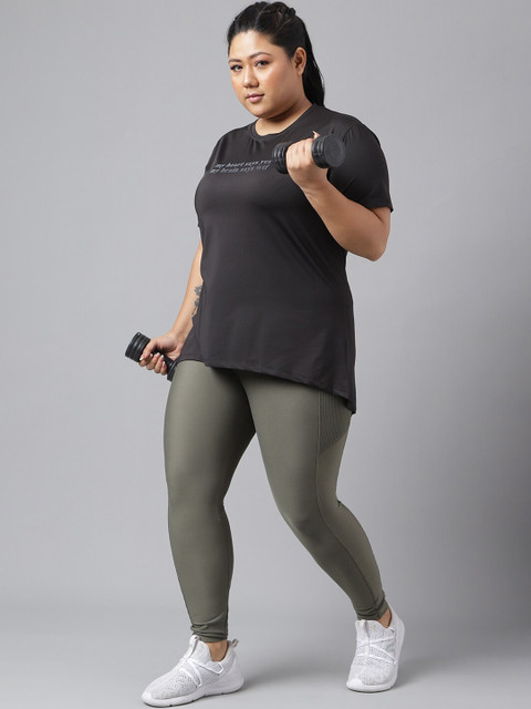 MKH Plus Size Typography Printed Dri-FIT Relaxed Fit Training T-shirt - Image 6