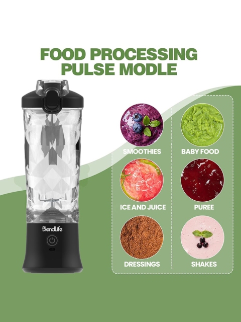 BlendLife Ultra Black Portable Blender - 600 ML - Image 6