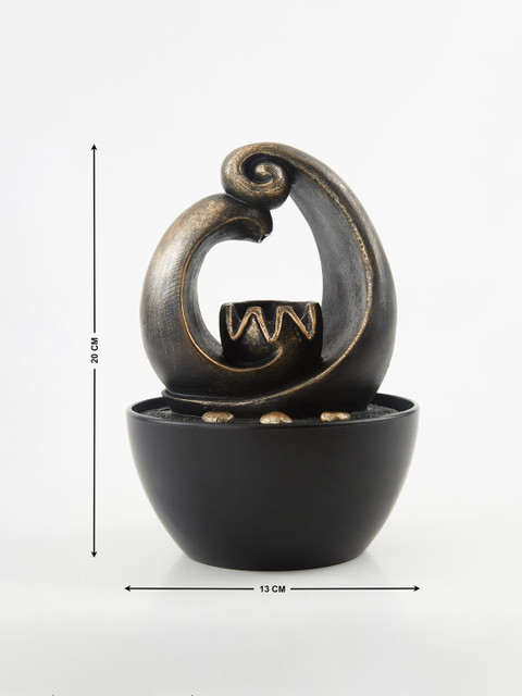 Home Centre Black & Golden Polyresin Buddha Indoor Fountain - Image 6