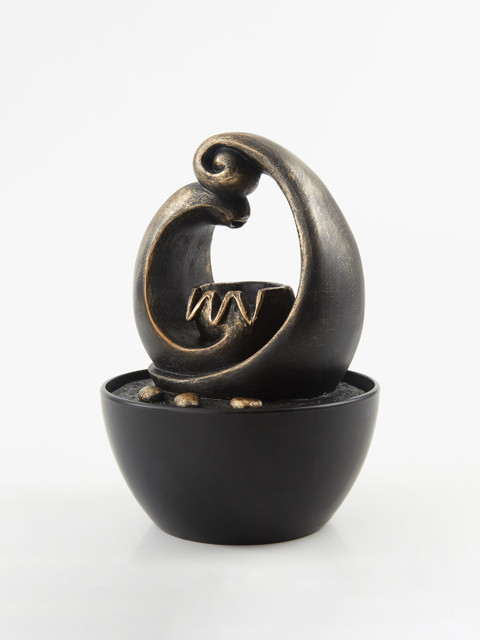 Home Centre Black & Golden Polyresin Buddha Indoor Fountain - Image 2