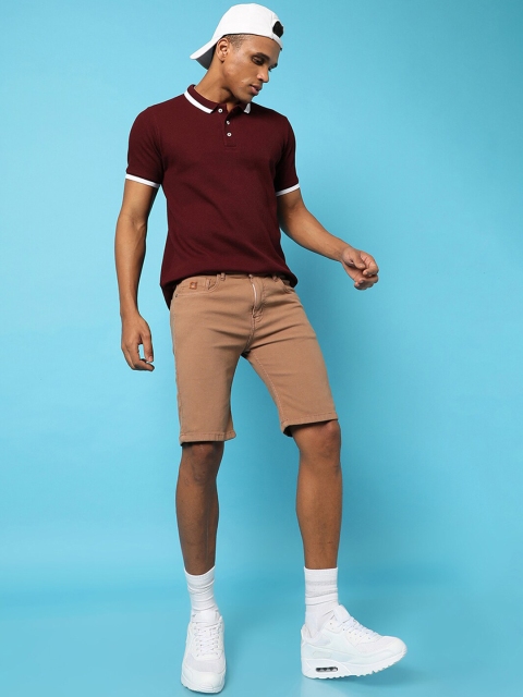 Campus Sutra Men Mid Rise Cotton Denim Shorts - Image 2