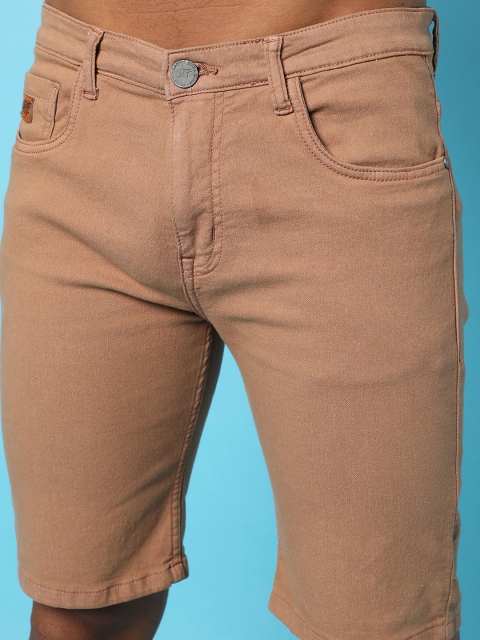 Campus Sutra Men Mid Rise Cotton Denim Shorts - Image 4