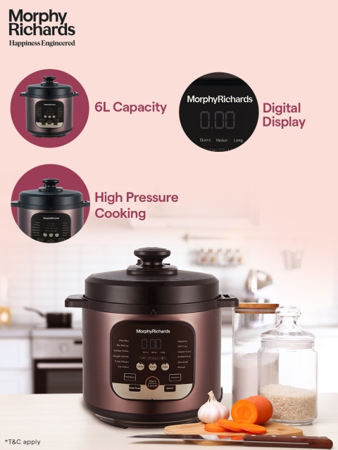 Morphy Richards Brown Stainless Steel Electric Pressure Cookers-6L - Image 5