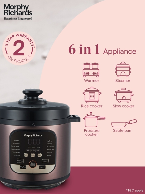 Morphy Richards Brown Stainless Steel Electric Pressure Cookers-6L - Image 6