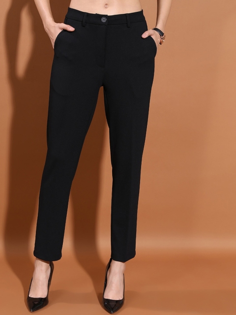 Tokyo Talkies Women Mid-Rise Flat-Front Regular Fit Casual Trousers