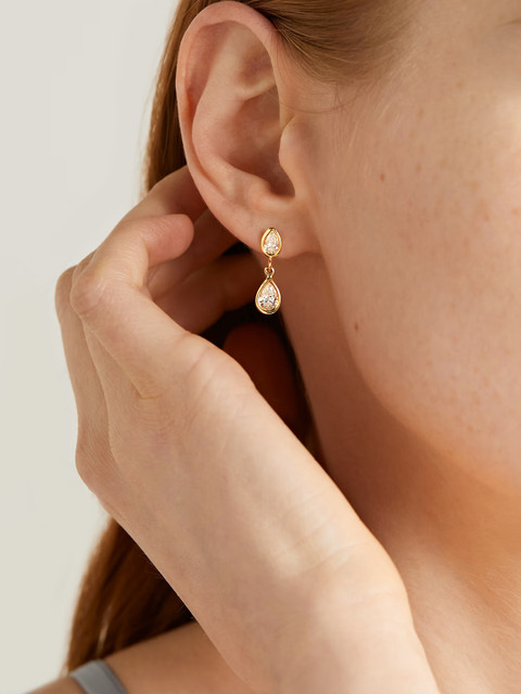 MINUTIAE Gold-Plated Contemporary Drop Earrings