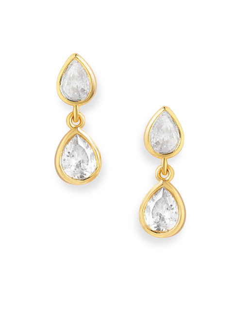 MINUTIAE Gold-Plated Contemporary Drop Earrings - Image 2
