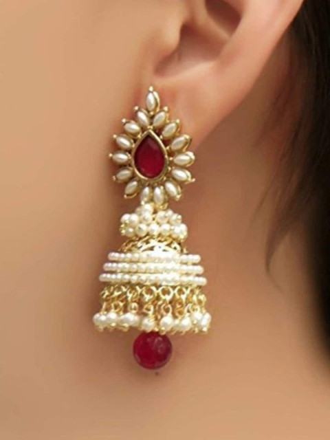 Anouk Set Of 2 Gold-Plated Contemporary Jhumkas - Image 4