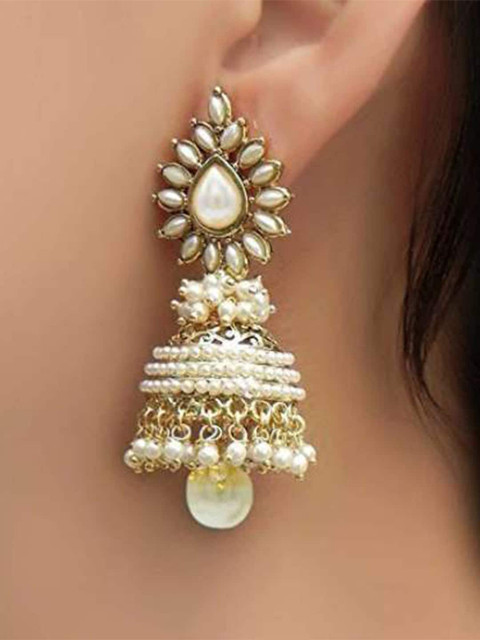 Anouk Set Of 2 Gold-Plated Contemporary Jhumkas - Image 3