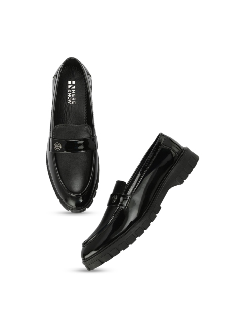 HERE&NOW Men Black Formal Penny Loafers - Image 5
