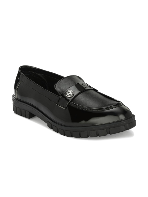 HERE&NOW Men Black Formal Penny Loafers - Image 2