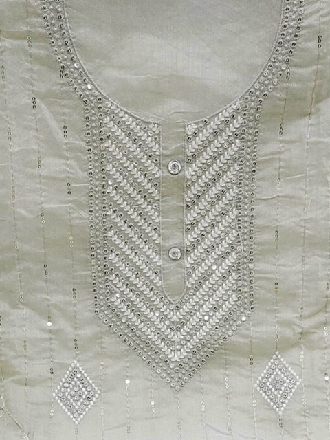 Sidhidata Ethnic Motifs Embellished Sequinned Detail Unstitched Dress Material - Image 4