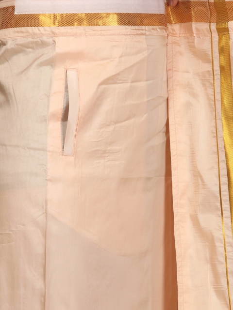 Sethukrishna Mandarin Collar Shirt & Veshti Clothing Set - Image 3