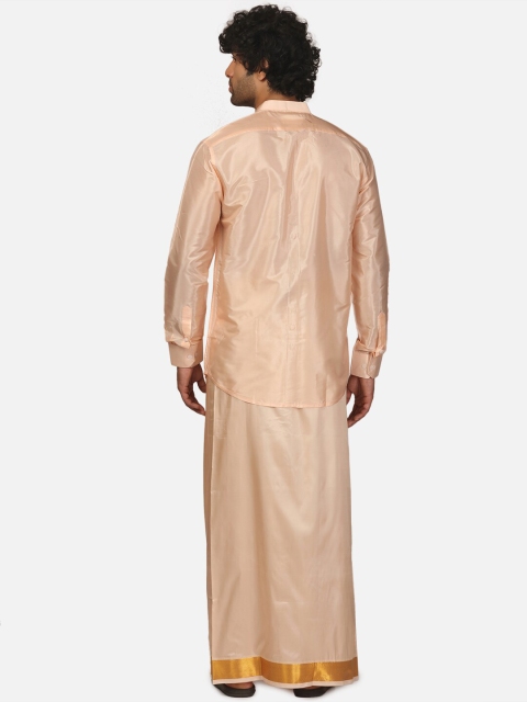 Sethukrishna Mandarin Collar Shirt & Veshti Clothing Set - Image 6