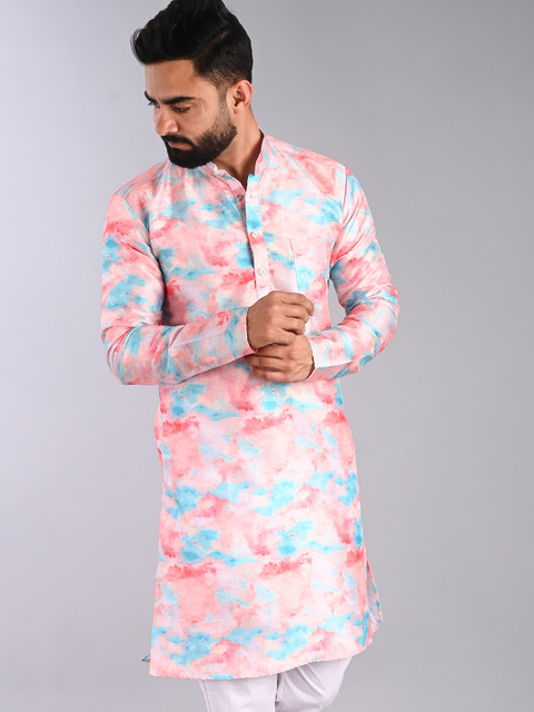 FUBAR Dyed Mandarin Collar Straight Kurta - Image 2