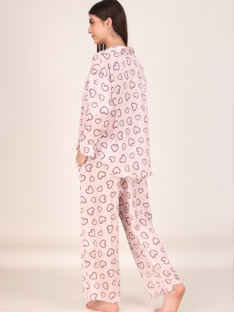 Masha Printed Shirt And Pyjamas Satin Night Suit - Image 5
