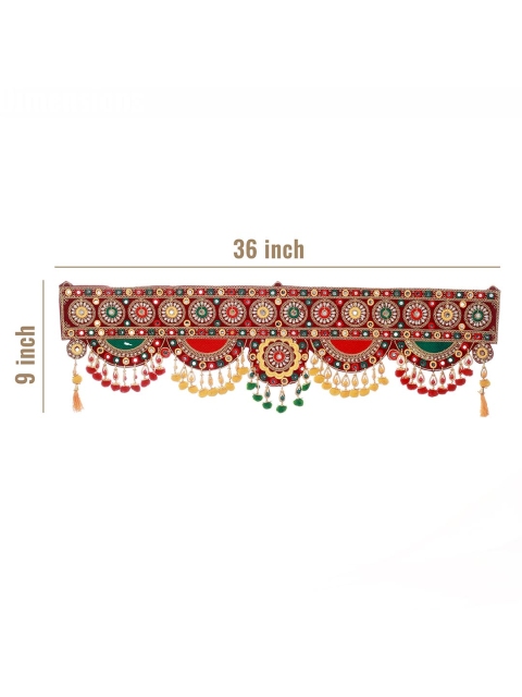 TIED RIBBONS Red & Yellow Traditional Wall Door Hanging Bandhanwar Toran - Image 7