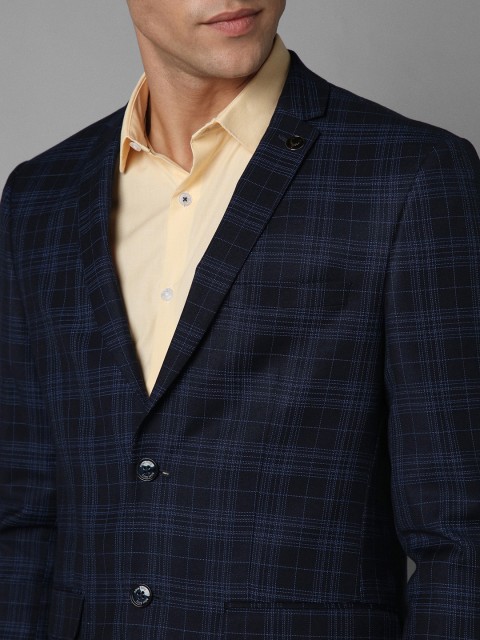 Allen Solly Checked Slim Fit Notched Lapel Single-Breasted Formal Blazer - Image 2