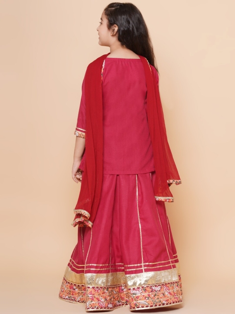 Bitiya by Bhama Girls Embellished Patchwork Ready to Wear Lehenga & Blouse With Dupatta - Image 4