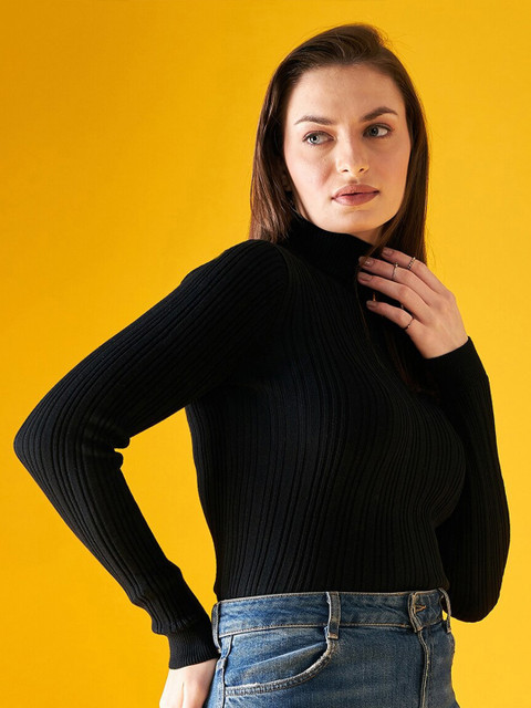 98 Degree North Ribbed Turtle Neck Acrylic Pullover - Image 3