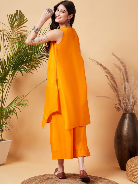 InWeave Asymmetric Regular A-Line Kurta with Palazzos - Image 5