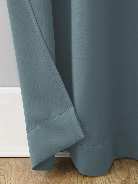 Cloth Fusion Grey 2 Pieces Room Darkening Blackout Long Door Curtains - Image 3