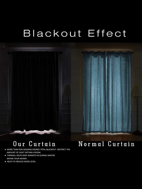 Cloth Fusion Lavender 2 Pieces Room Darkening Blackout Door Curtains - Image 5