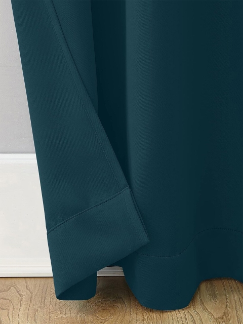 Cloth Fusion Blue 2 Pieces Room Darkening Blackout Long Door Curtains - Image 3