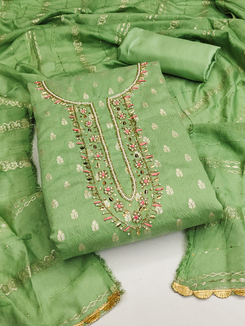 KALINI Woven Design Unstitched Dress Material