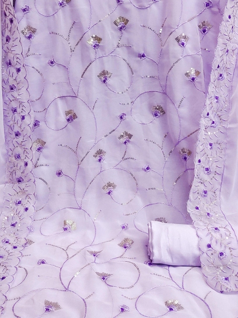 KALINI Embroidered Silk Georgette Unstitched Dress Material - Image 3