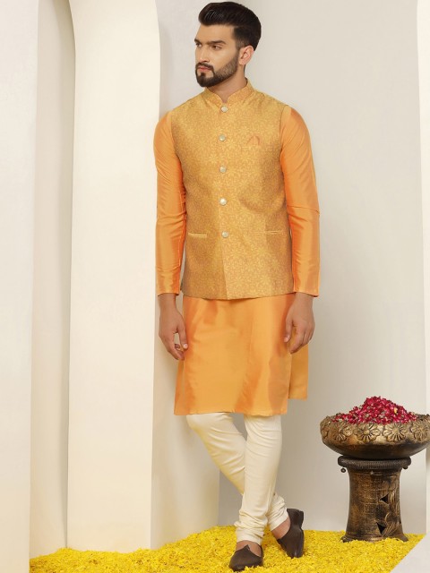 KISAH Woven Design Nehru Jacket - Image 5