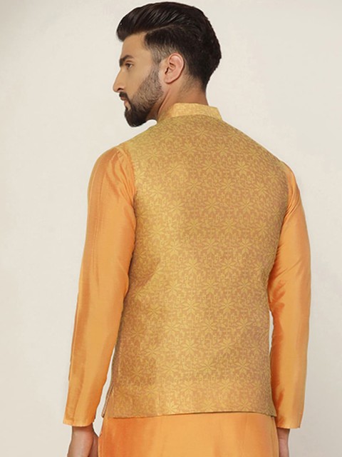 KISAH Woven Design Nehru Jacket - Image 4