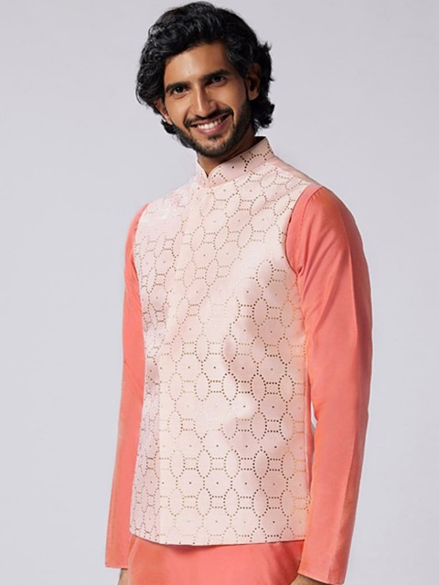 KISAH Embellished Mandarin Collar Nehru Jacket - Image 4