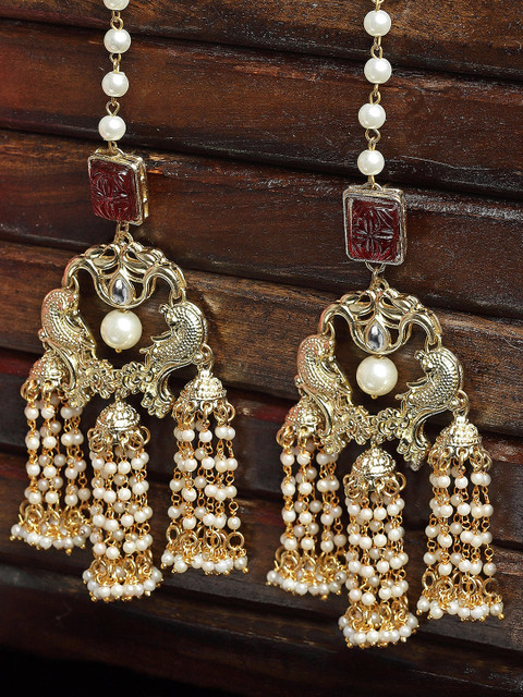 KARATCART Gold-Plated Contemporary Drop Earrings
