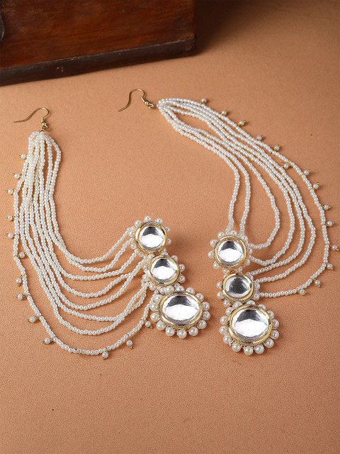 KARATCART Gold-Plated Contemporary Drop Earrings