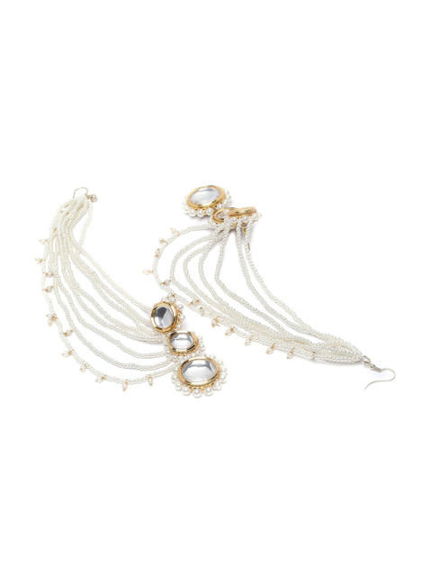 KARATCART Gold-Plated Contemporary Drop Earrings - Image 3