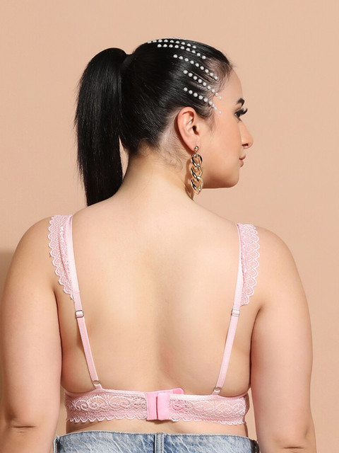 Curvy Love Plus Size Floral Lace Medium Coverage Bralette Bra With All Day Comfort - Image 3