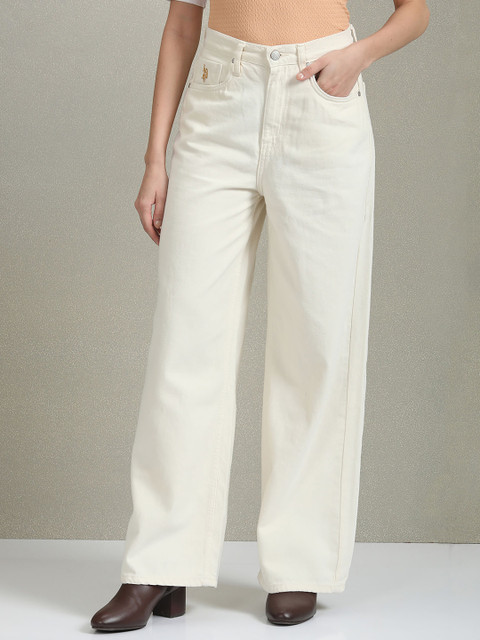 U.S. Polo Assn. Women Women Wide Leg High-Rise Clean Look Jeans