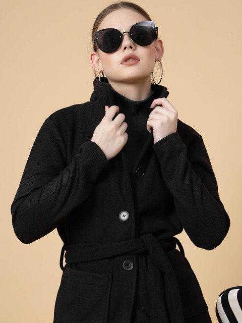 Rigo Single Breasted Cotton Notched Lapel Collar Overcoat