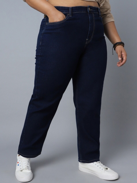 Freeform by High Star Women Plus Size Straight Fit High-Rise Clean Look Stretchable Jeans - Image 3