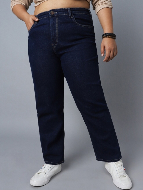 Freeform by High Star Women Plus Size Straight Fit High-Rise Clean Look Stretchable Jeans - Image 2