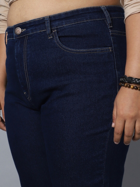 Freeform by High Star Women Plus Size Straight Fit High-Rise Clean Look Stretchable Jeans - Image 5
