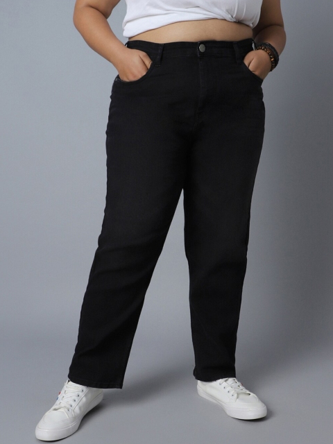 Freeform by High Star Women Plus Size Straight Fit High-Rise Clean Look Stretchable Jeans