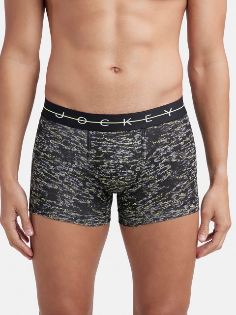 Jockey Super Combed Cotton Stretch Printed Trunk with Ultrasoft Waistband-NY02