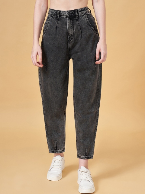 People Women Slouchy Fit Clean Look Heavy Fade Non-Stretchable Jeans
