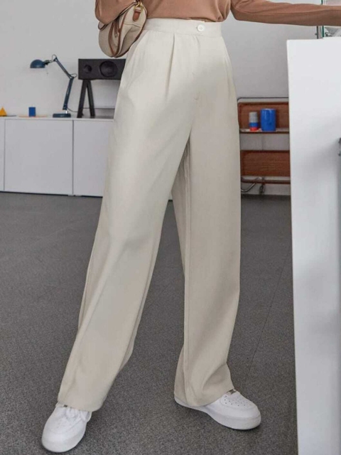 Next One Women High-Rise Pleated Korean Trousers